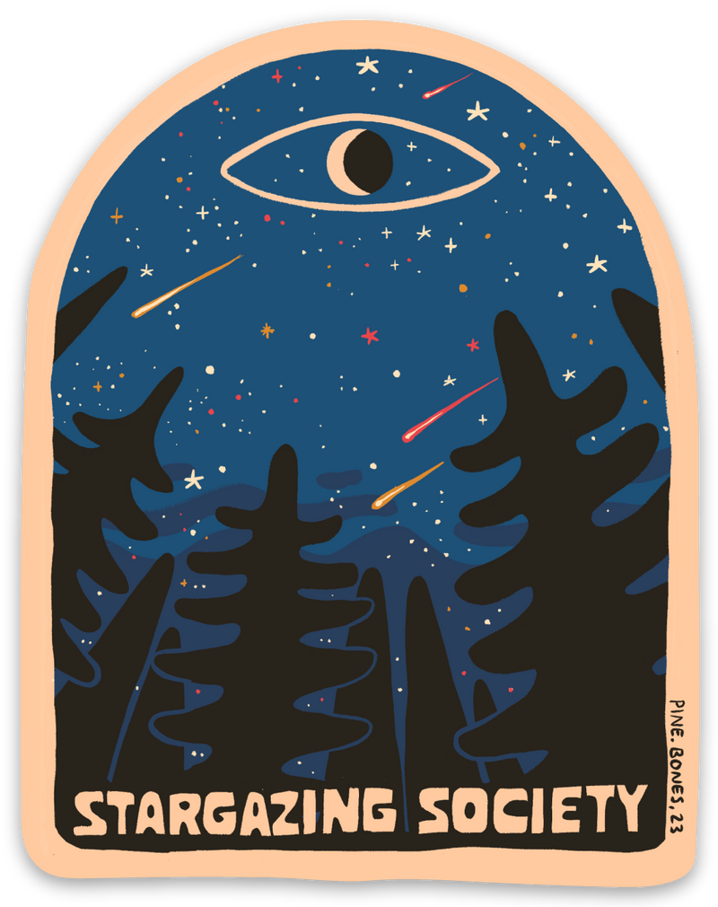 "Stargazing Society" Sticker By Holls Walck