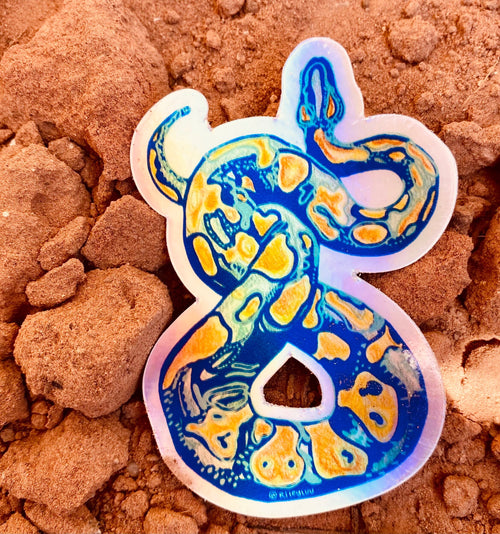 "Holographic Snake" Sticker by Riley Lubich