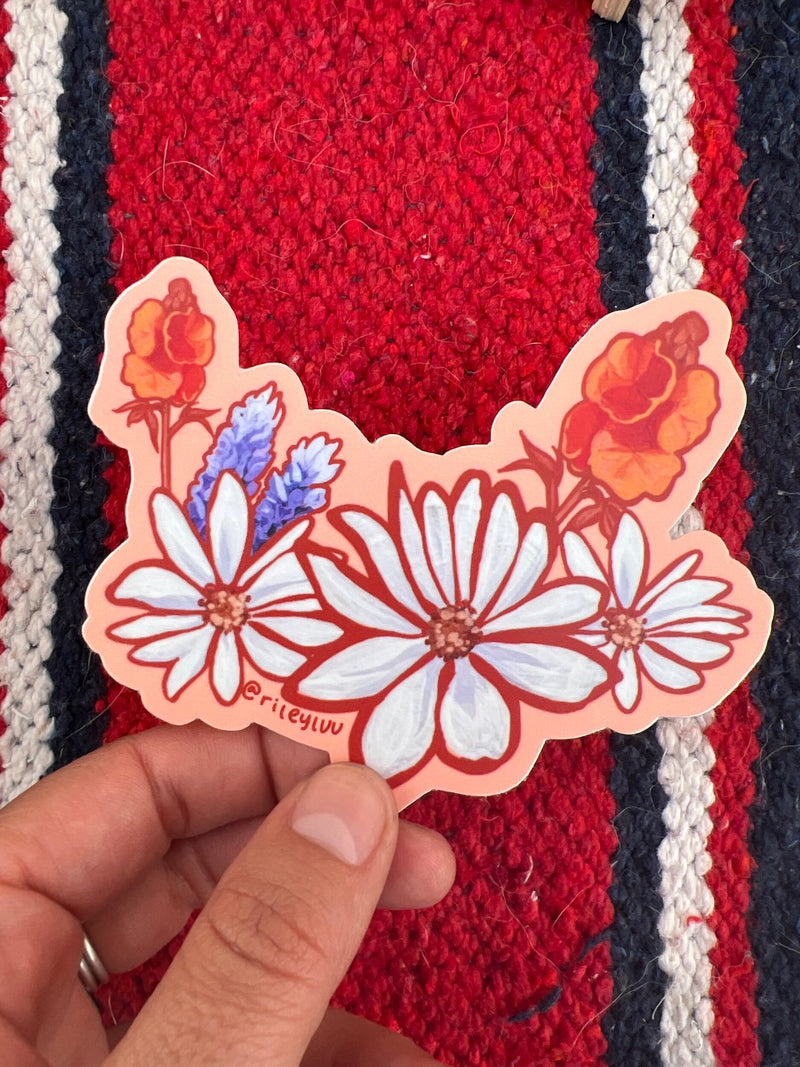 "Red Rock Flora" Sticker by Riley Lubich