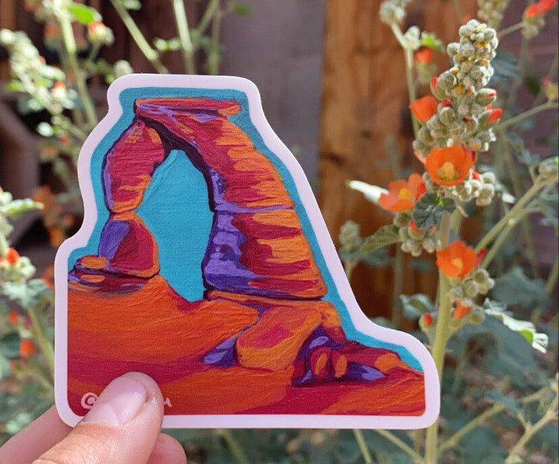 "Delicate Arch" Sticker by Riley Lubich