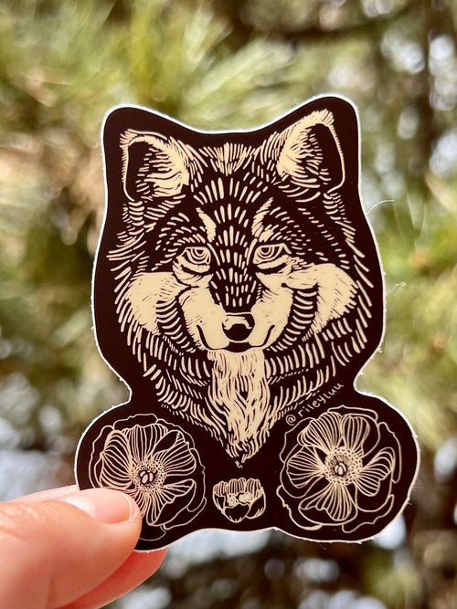 "Coyote" Sticker by Riley Lubich