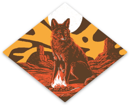 "Coyote" Sticker By Karissa DeDecker