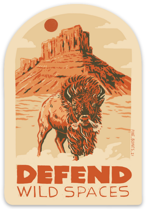 "Defend Wild Spaces" Sticker By Holls Walck