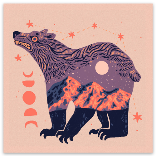 "Mountain Bear" Sticker By Holls Walck