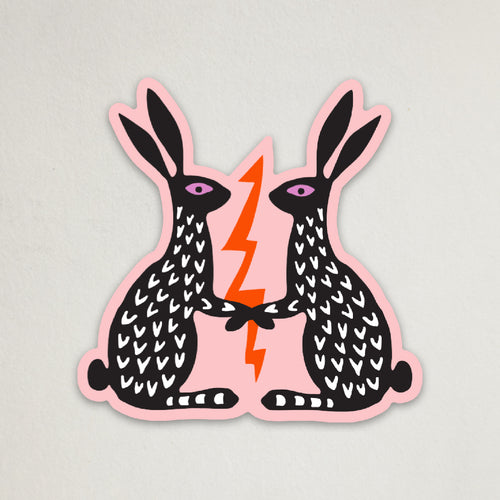 "Rabbit Lightning" Sticker by Holli Zollinger