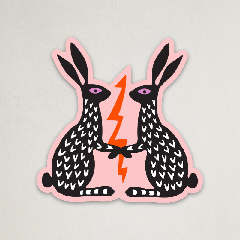 "Rabbit Lightning" Sticker by Holli Zollinger