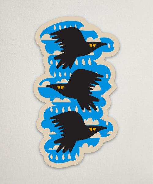 "Three Crows" Sticker by Holli Zollinger