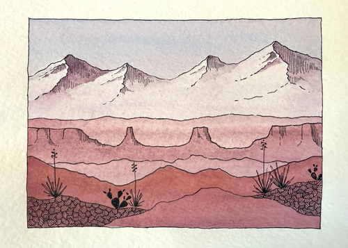 "La Sal Dusk" Art Print by Rachael Maloney