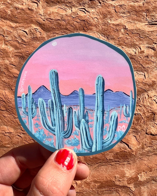 "Saguaro" Sticker by Riley Lubich