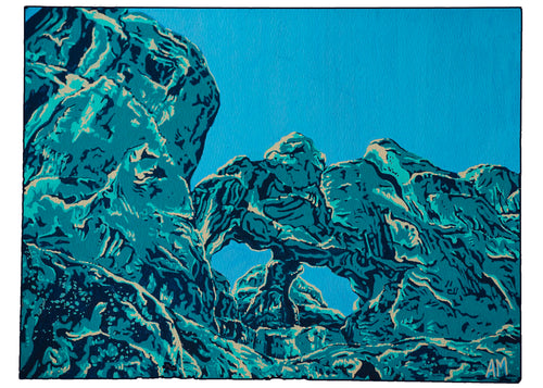 "Skull Arch in Blue" Art Print by Abster Artz