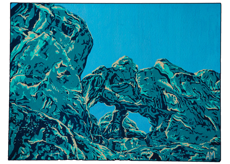 "Skull Arch in Blue" Art Print by Abster Artz