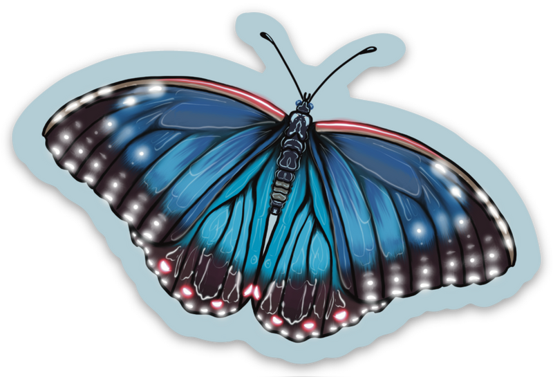 "Blue Morpho" Sticker By Tamar Phillips