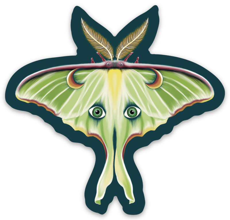 "Luna Moth" Sticker By Tamar Phillips