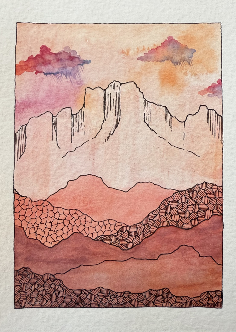 "Virga on Crags" Art Print by Rachael Maloney